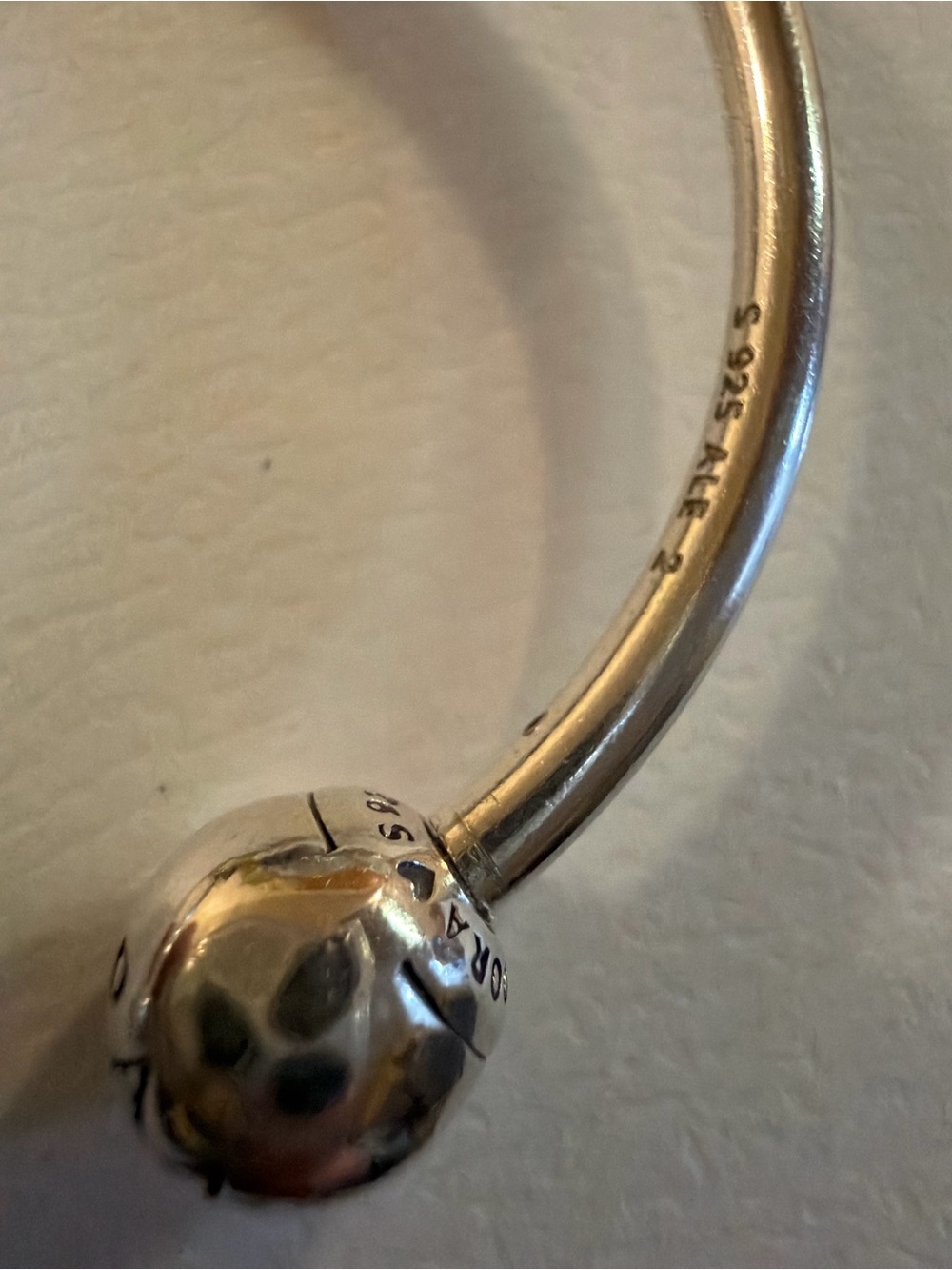 Pandora Moments Sterling Silver Open Bangle Bracelet With Charms - Picture 7 of 8